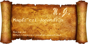 Magóczi Jonatán névjegykártya